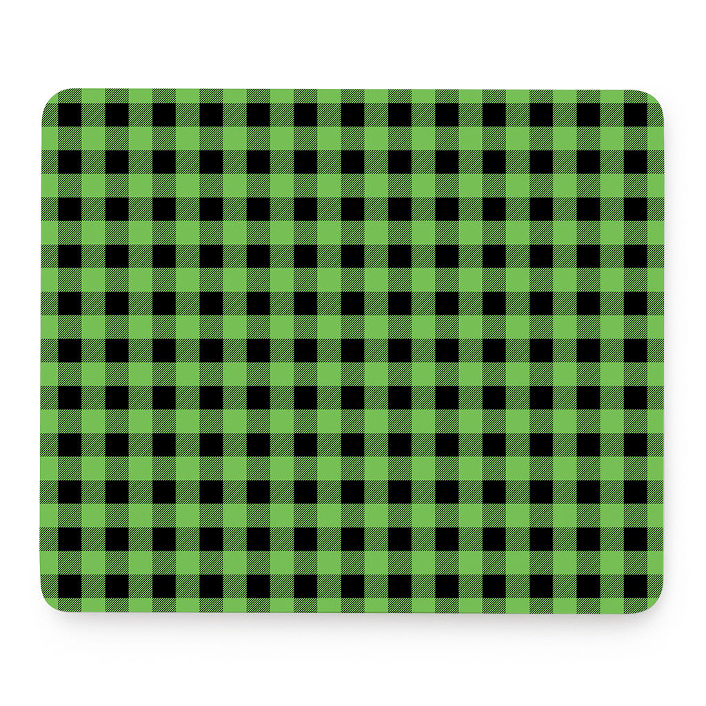 UFO Green And Black Buffalo Check Print Mouse Pad