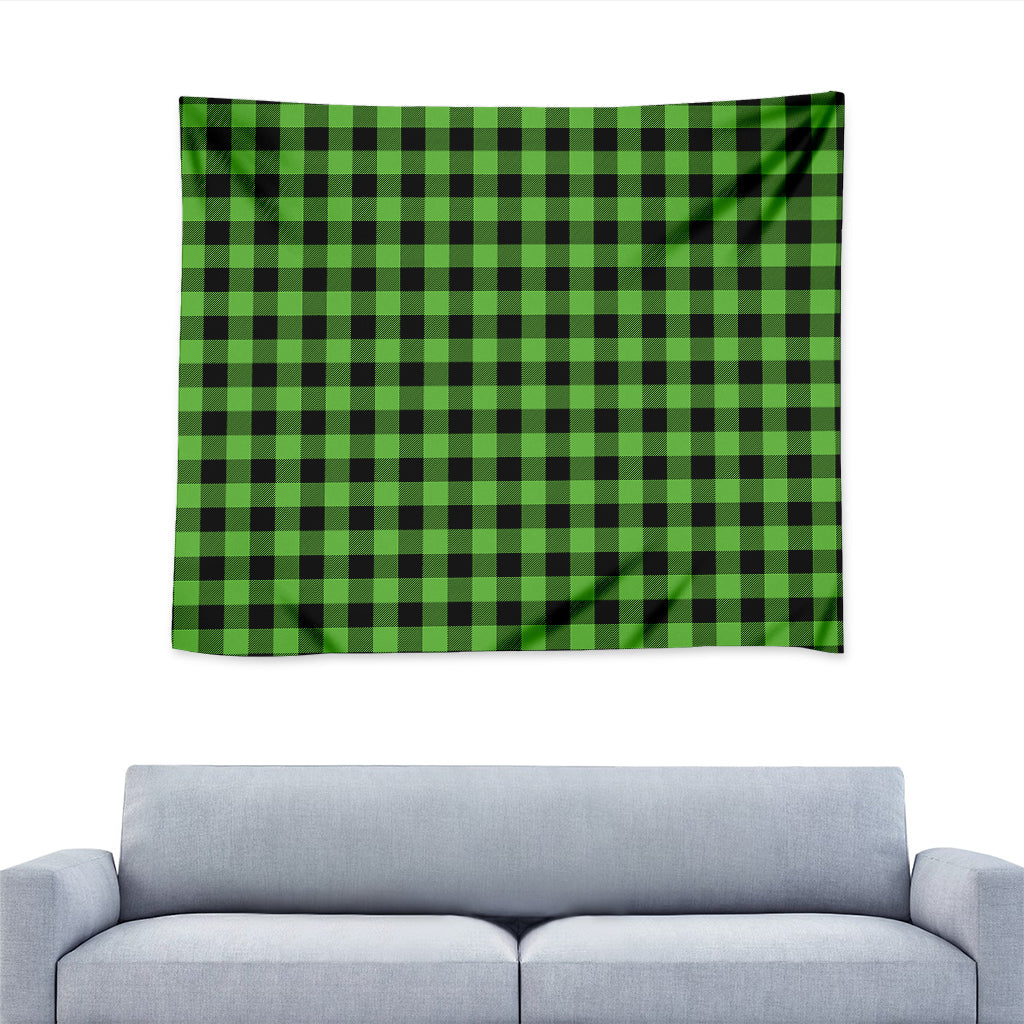 UFO Green And Black Buffalo Check Print Tapestry
