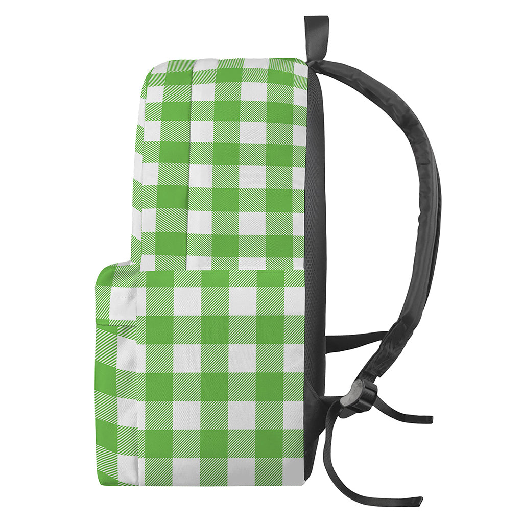 UFO Green And White Buffalo Check Print Backpack