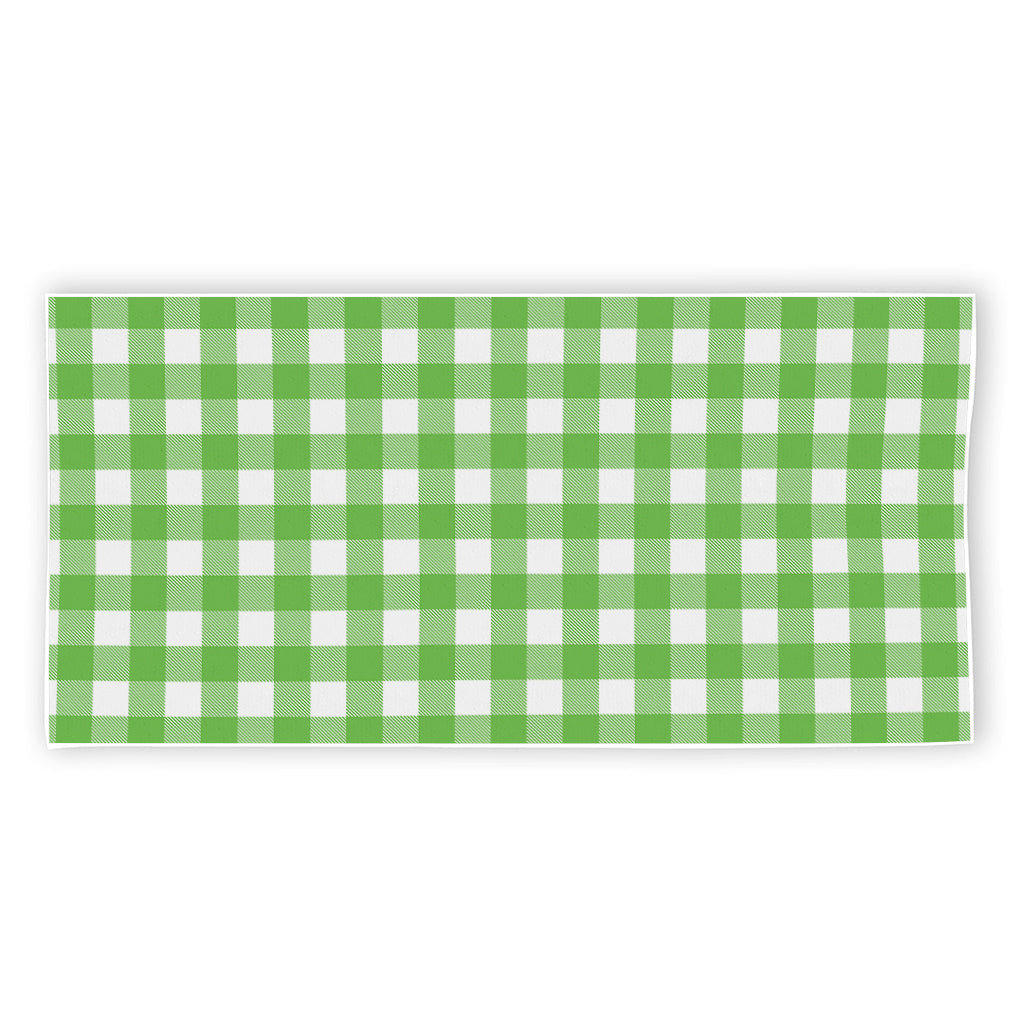 UFO Green And White Buffalo Check Print Beach Towel