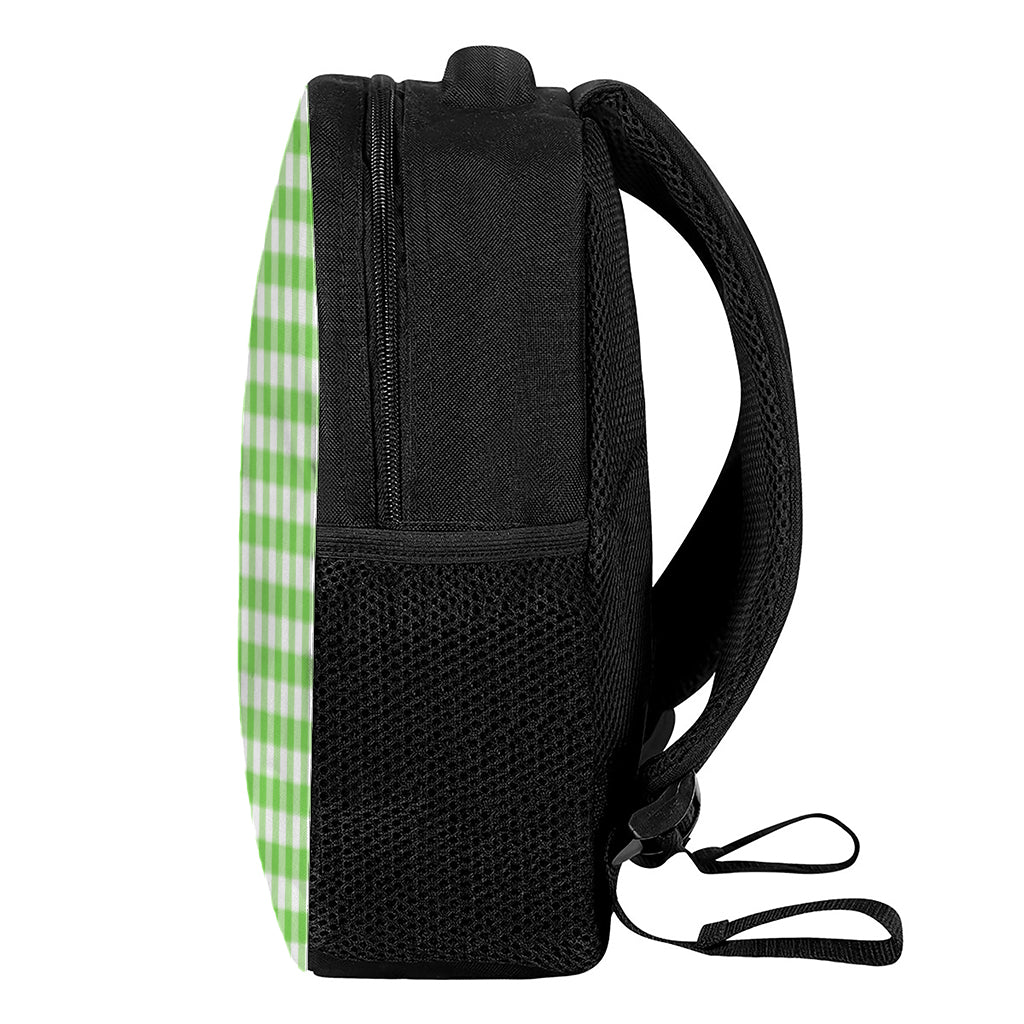 UFO Green And White Buffalo Check Print Casual Backpack