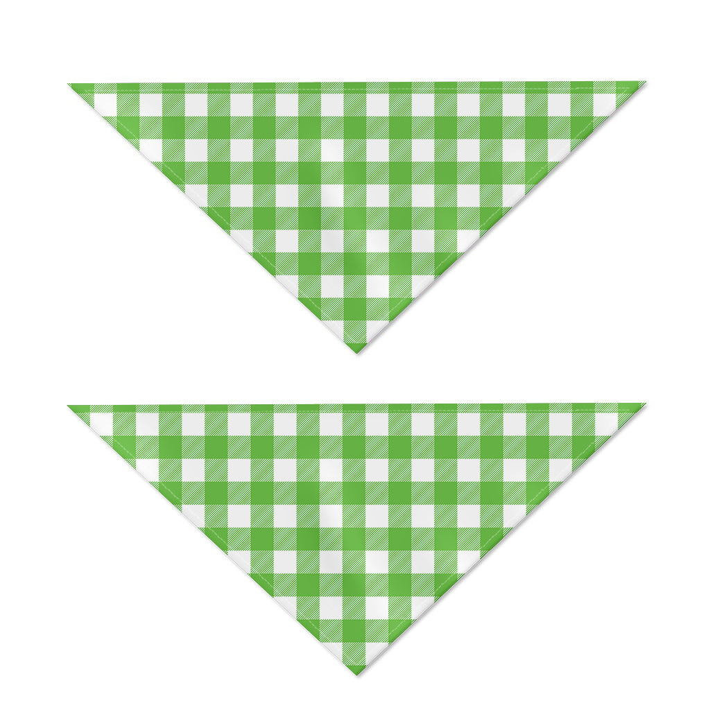 UFO Green And White Buffalo Check Print Dog Bandana