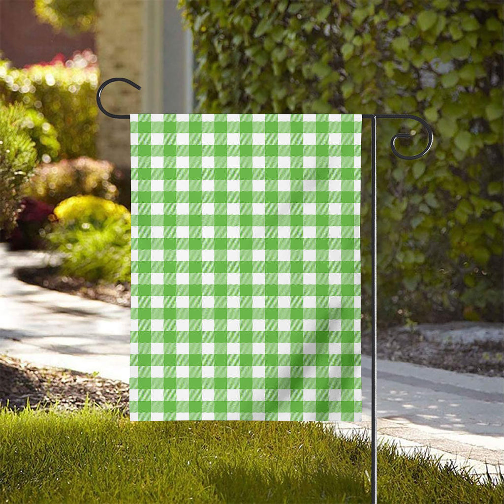 UFO Green And White Buffalo Check Print House Flag