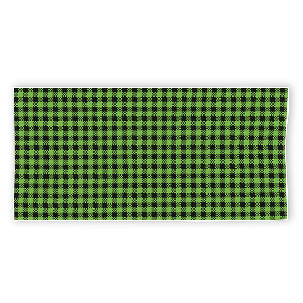 UFO Green Buffalo Plaid Print Beach Towel