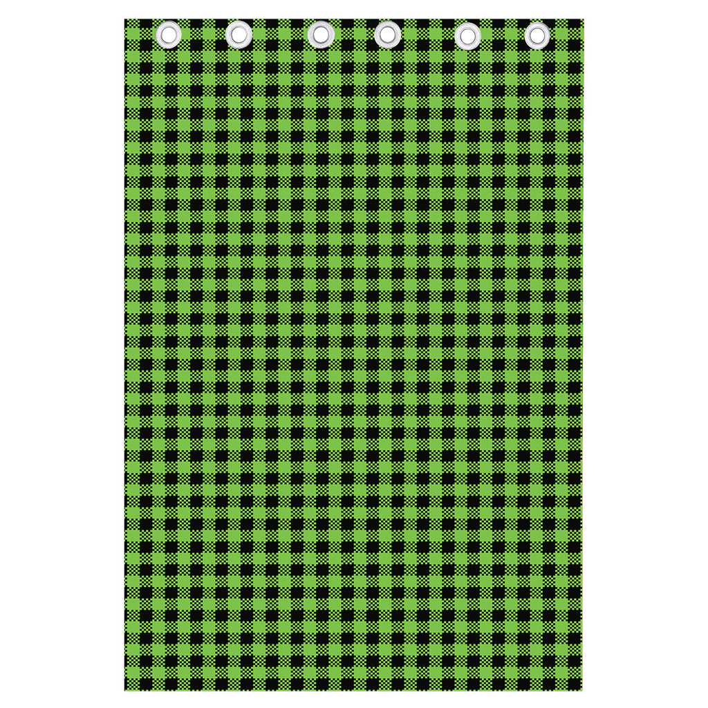 UFO Green Buffalo Plaid Print Curtain