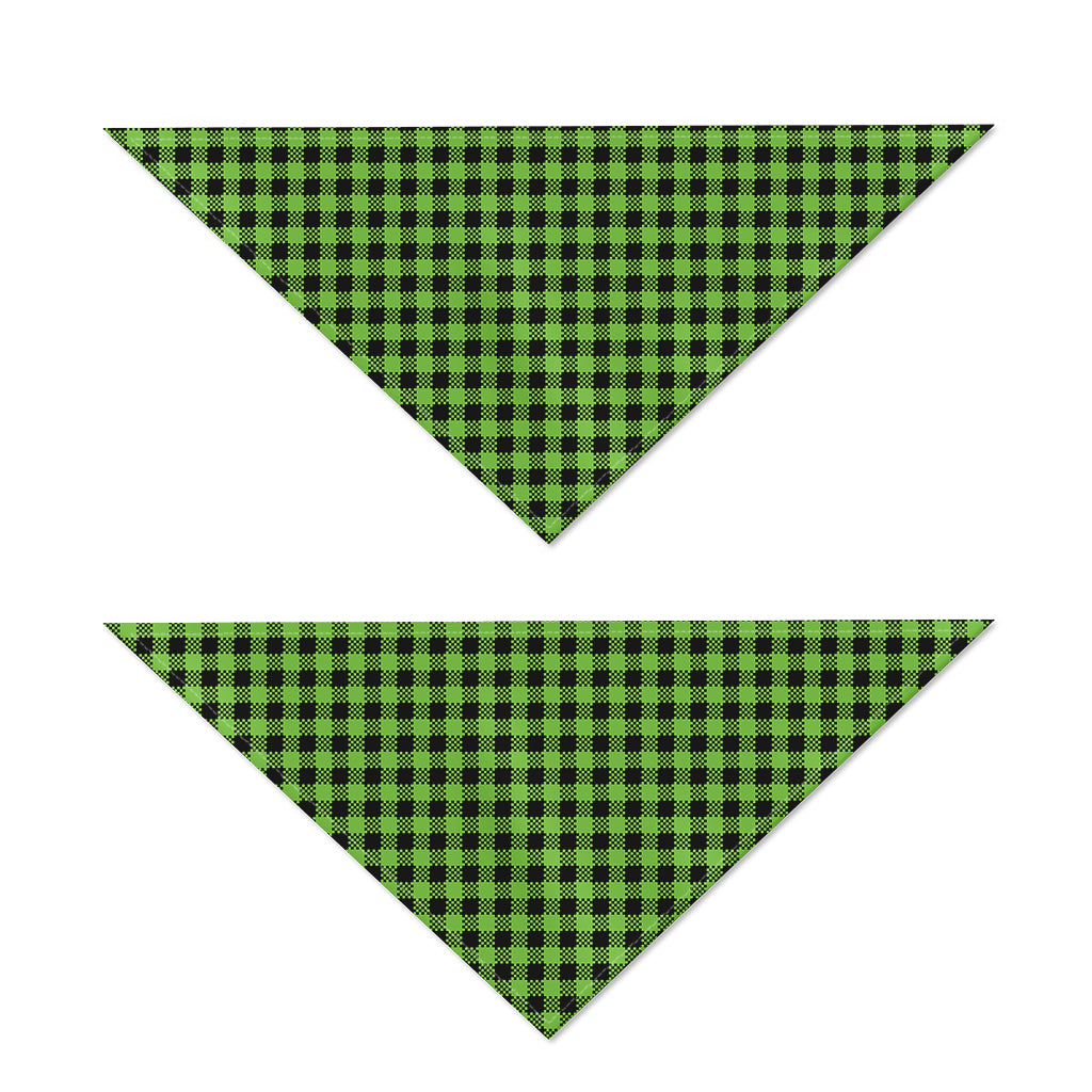 UFO Green Buffalo Plaid Print Dog Bandana