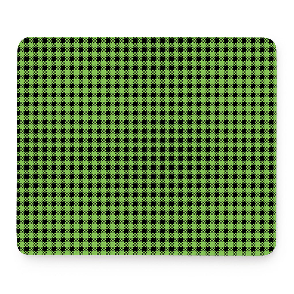 UFO Green Buffalo Plaid Print Mouse Pad