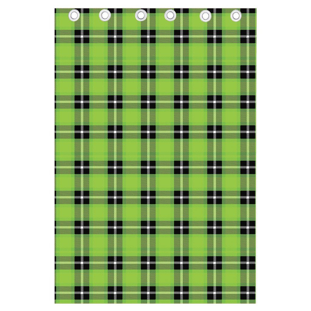 UFO Green Tartan Pattern Print Curtain