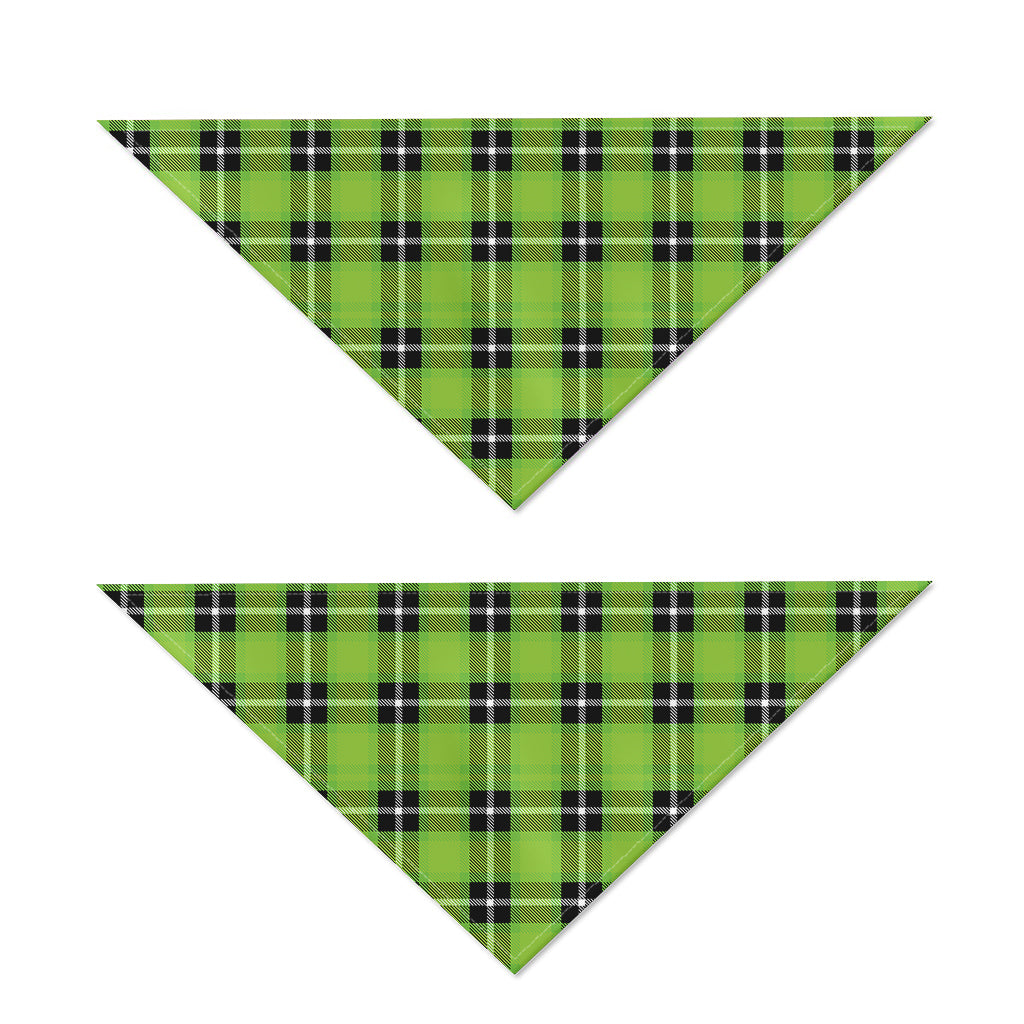 UFO Green Tartan Pattern Print Dog Bandana