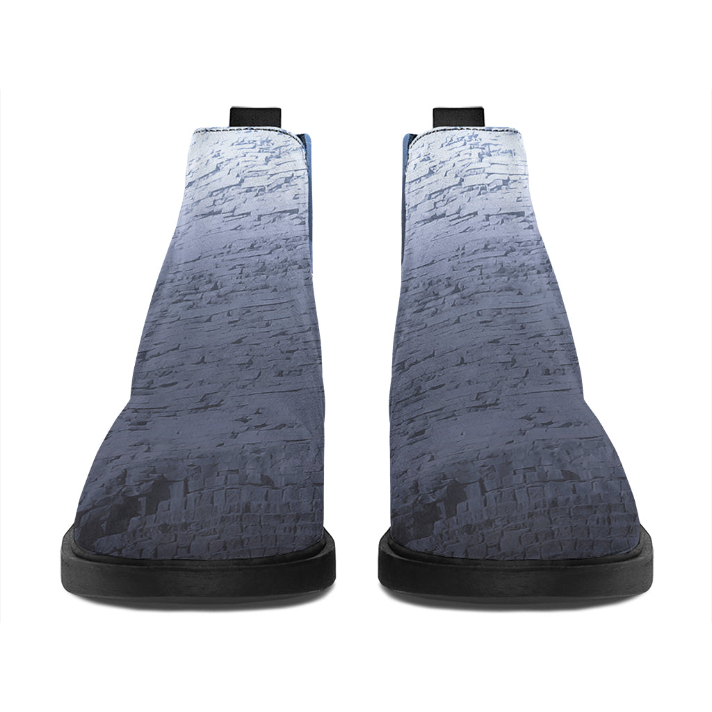 UFO Pyramid Print Flat Ankle Boots
