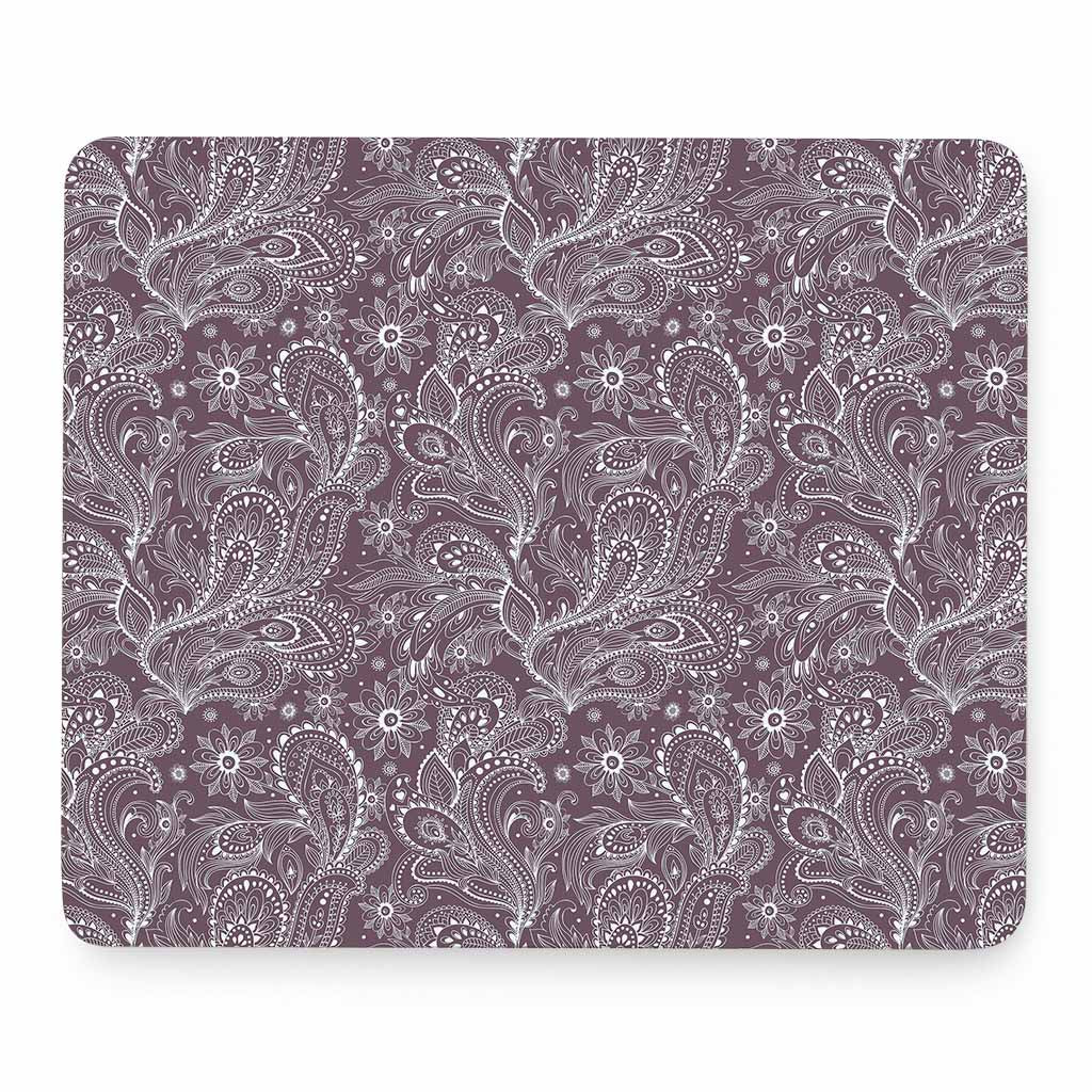 Umber Floral Bohemian Pattern Print Mouse Pad