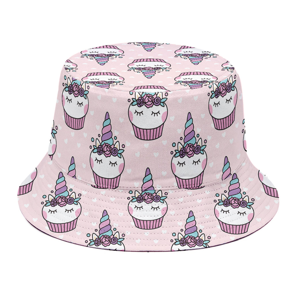 Unicorn Cupcake Pattern Print Bucket Hat