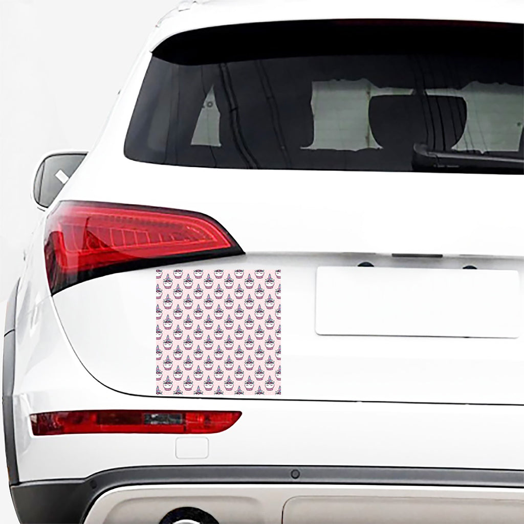 Unicorn Cupcake Pattern Print Car Sticker