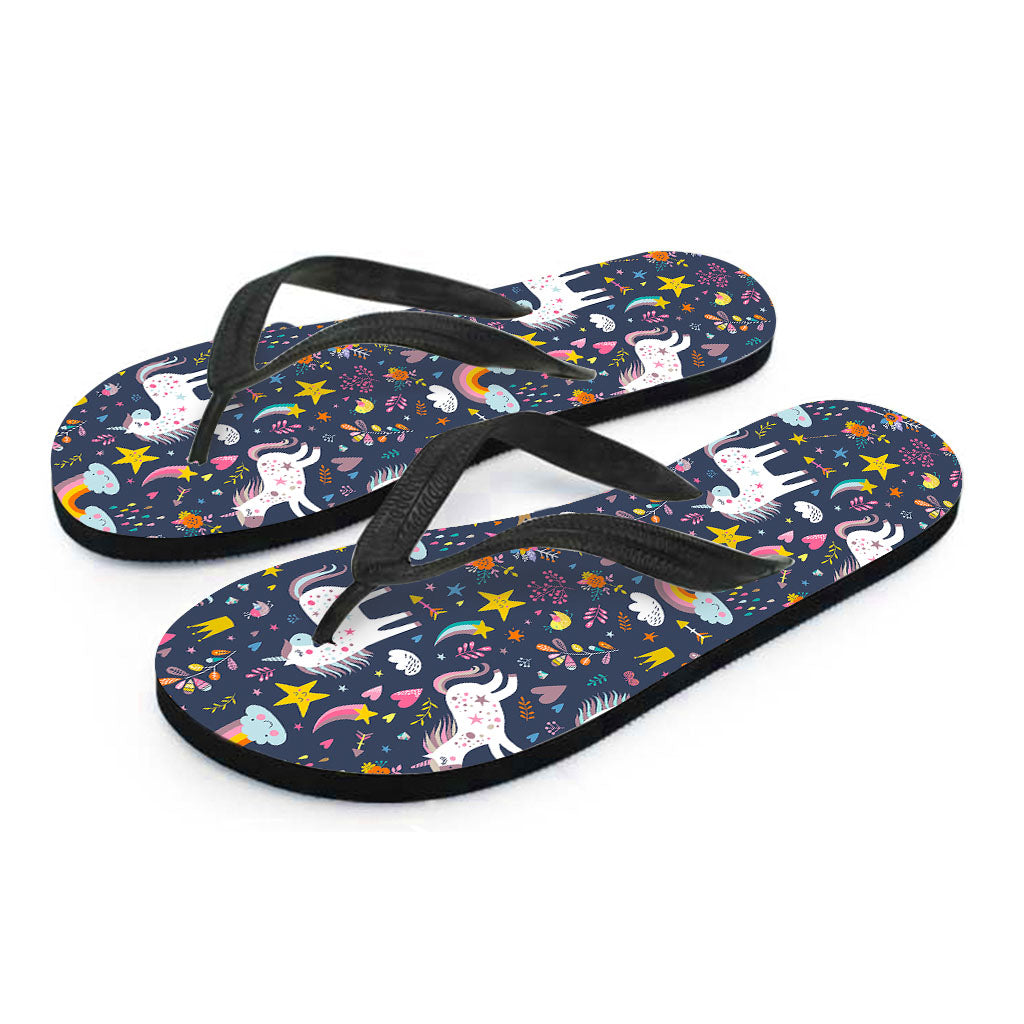 Unicorn Dream Cartoon Pattern Print Flip Flops