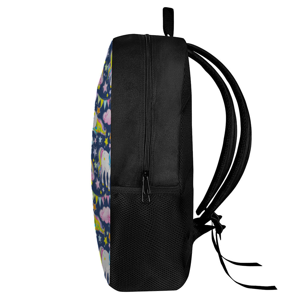 Unicorn Night Festival Pattern Print 17 Inch Backpack