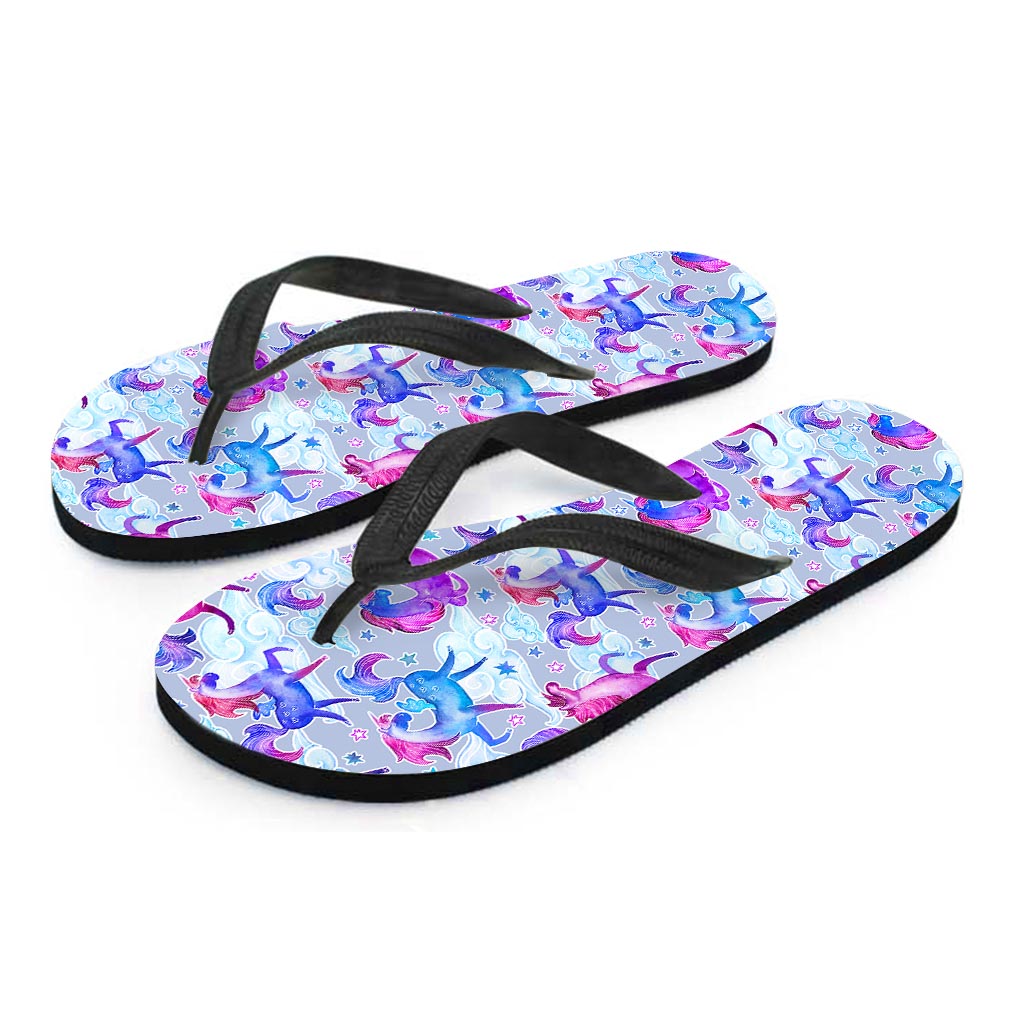 Unicorn Paradise Pattern Print Flip Flops