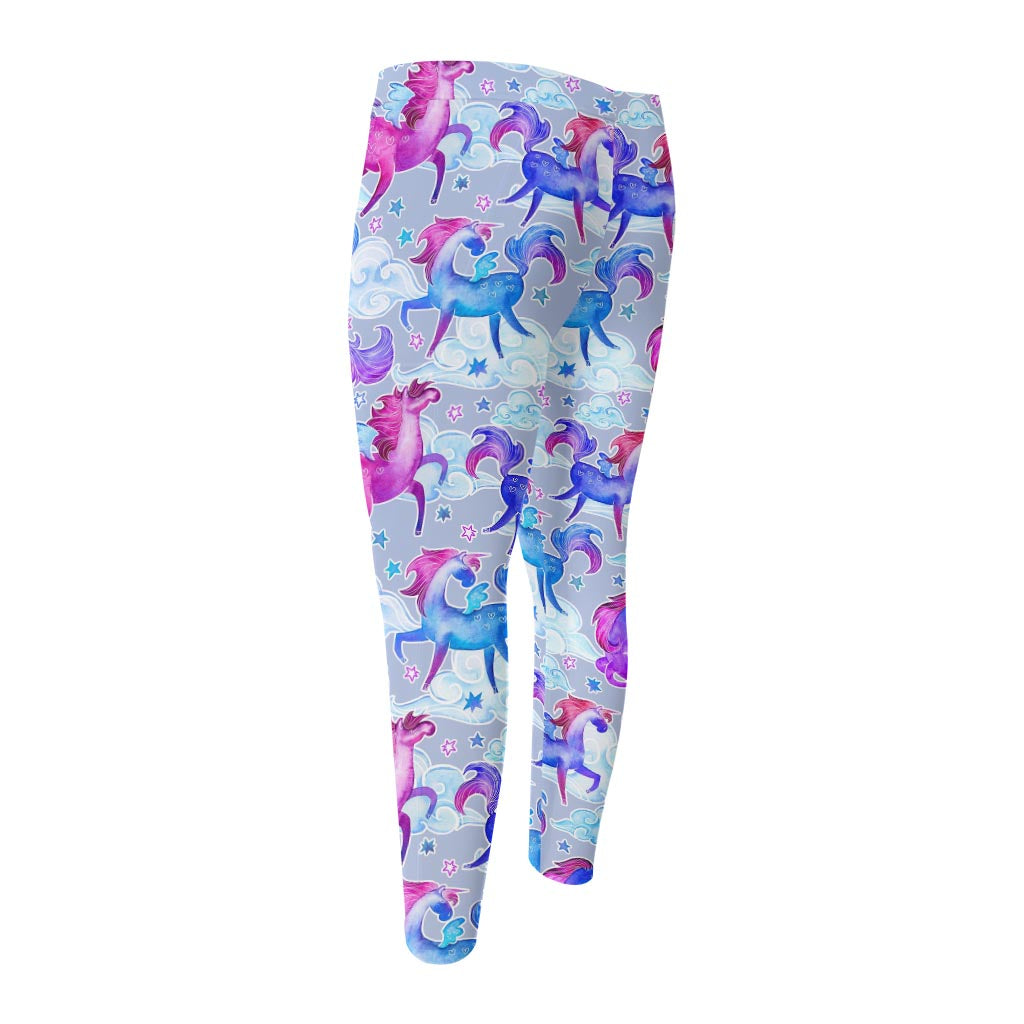 Unicorn Paradise Pattern Print Men's Compression Pants
