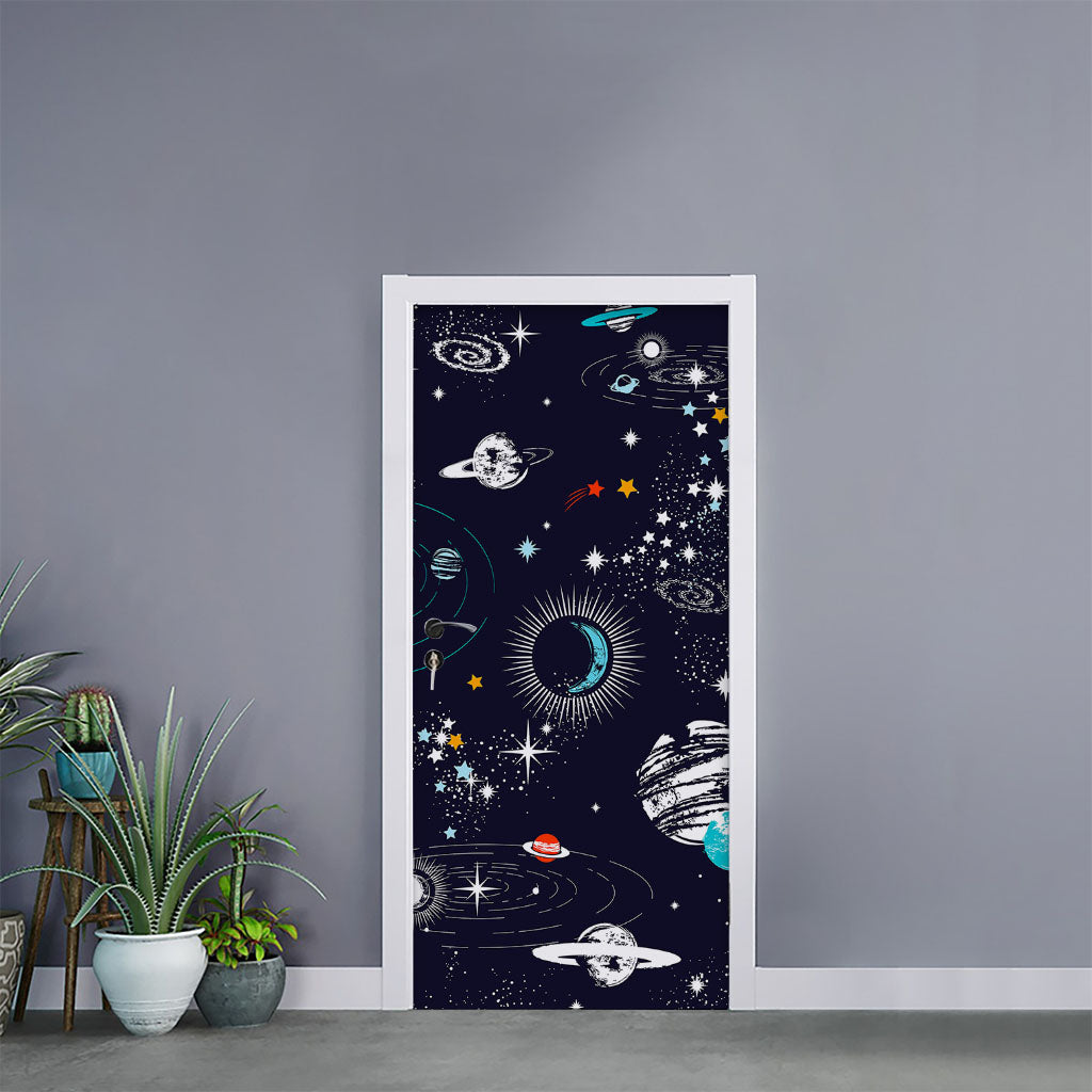 Universe Galaxy Outer Space Print Door Sticker