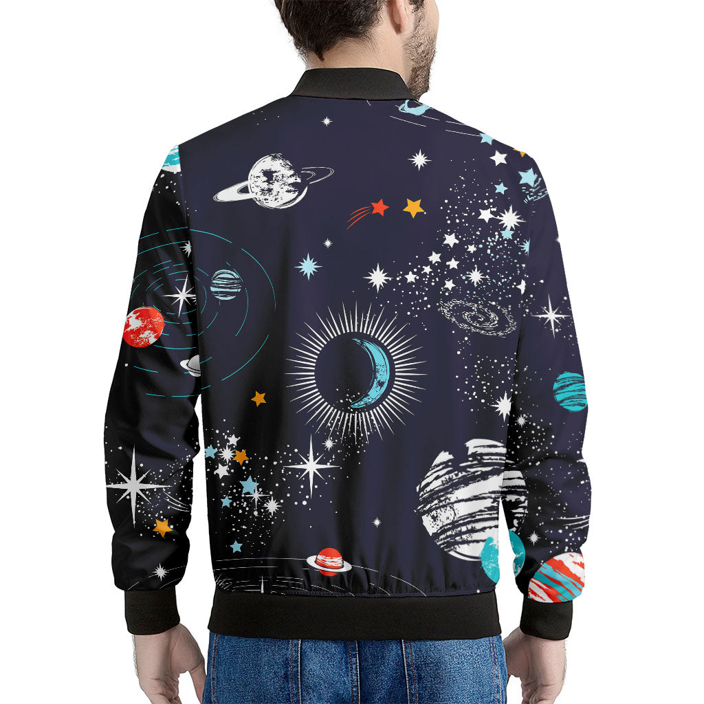 Universe Galaxy Outer Space Print Men's Bomber Jacket