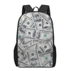 US Dollar Pattern Print 17 Inch Backpack