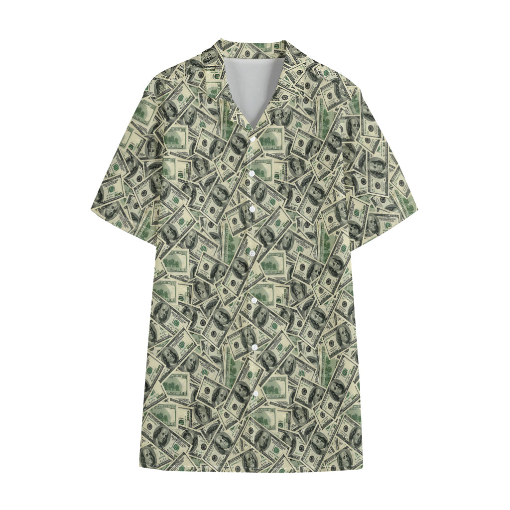 US Dollar Print Cotton Hawaiian Shirt
