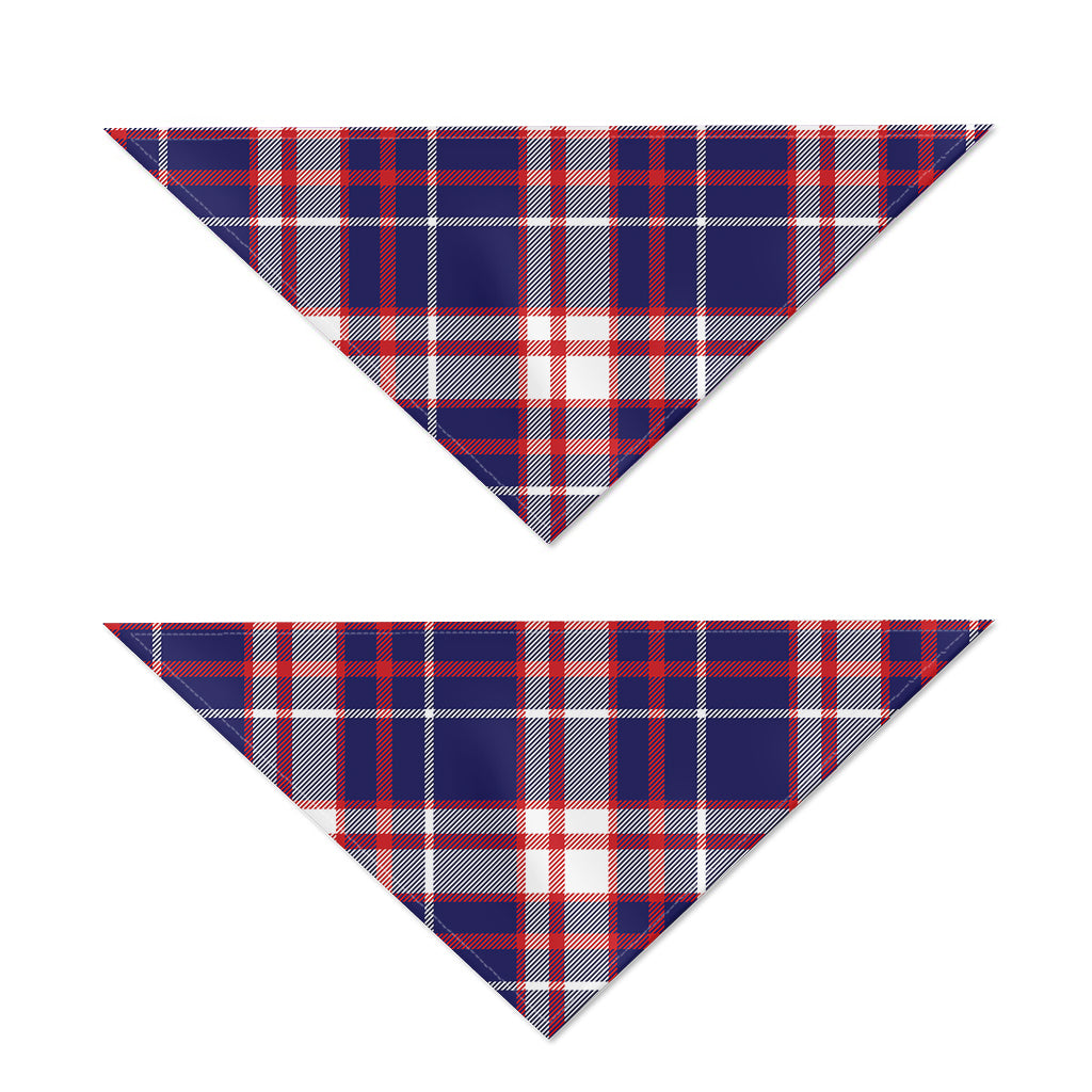 USA Patriotic Plaid Print Dog Bandana