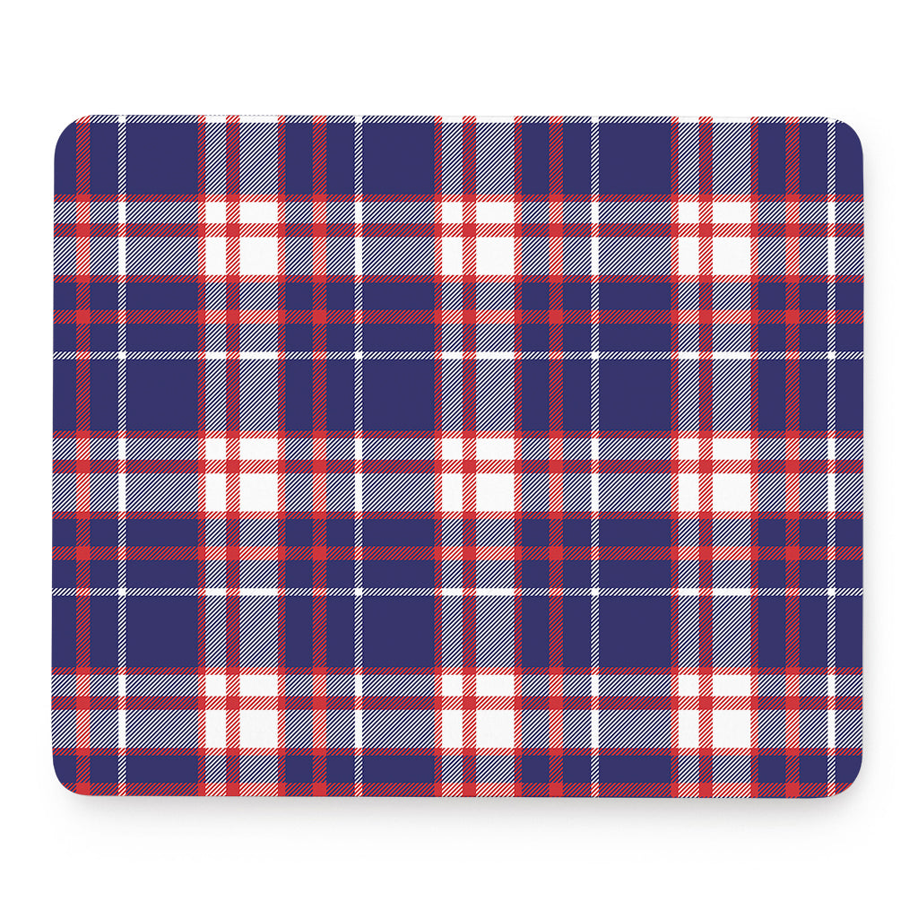 USA Patriotic Plaid Print Mouse Pad