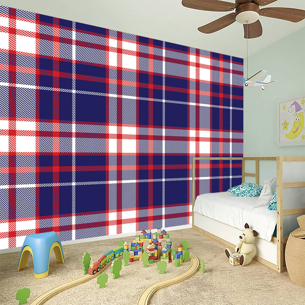 USA Patriotic Plaid Print Wall Sticker