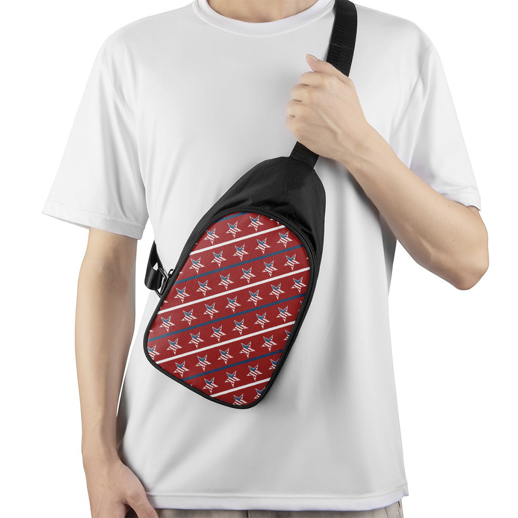 USA Patriotic Star Pattern Print Chest Bag
