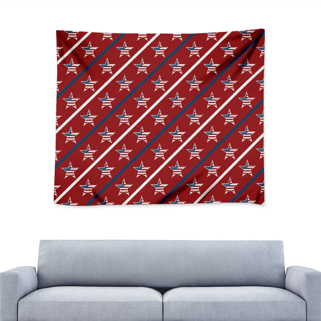 USA Patriotic Star Pattern Print Tapestry