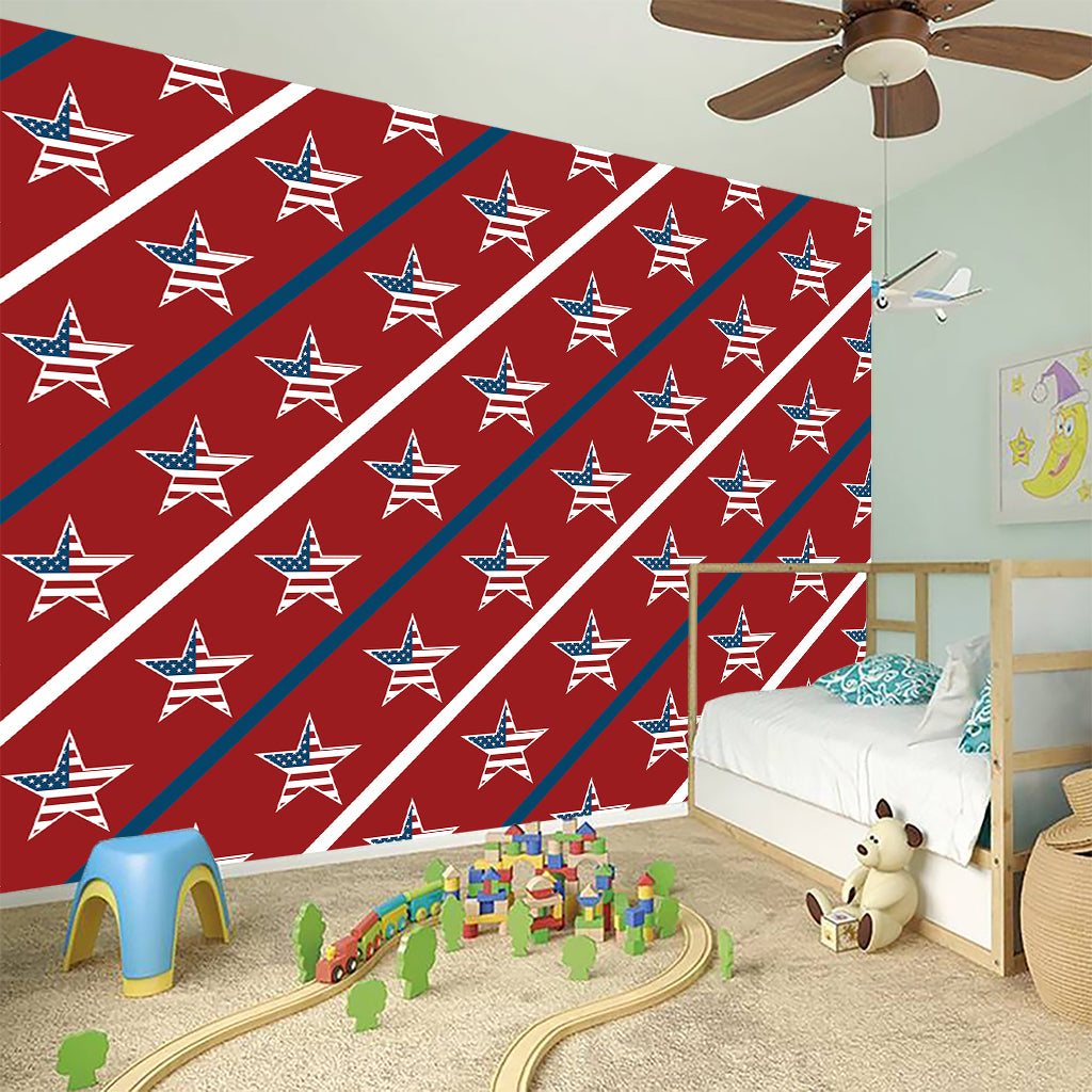 USA Patriotic Star Pattern Print Wall Sticker