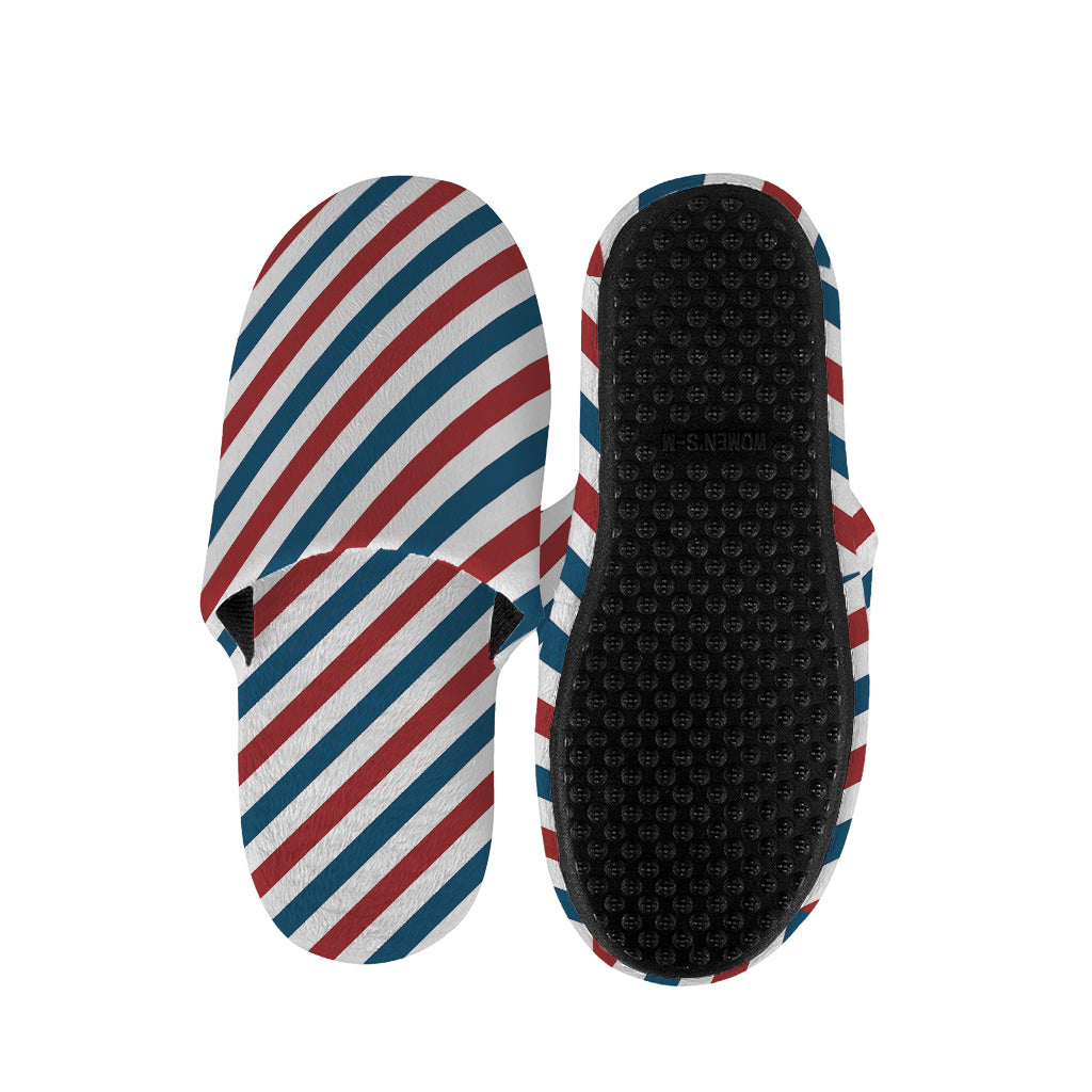 USA Patriotic Striped Pattern Print Slippers