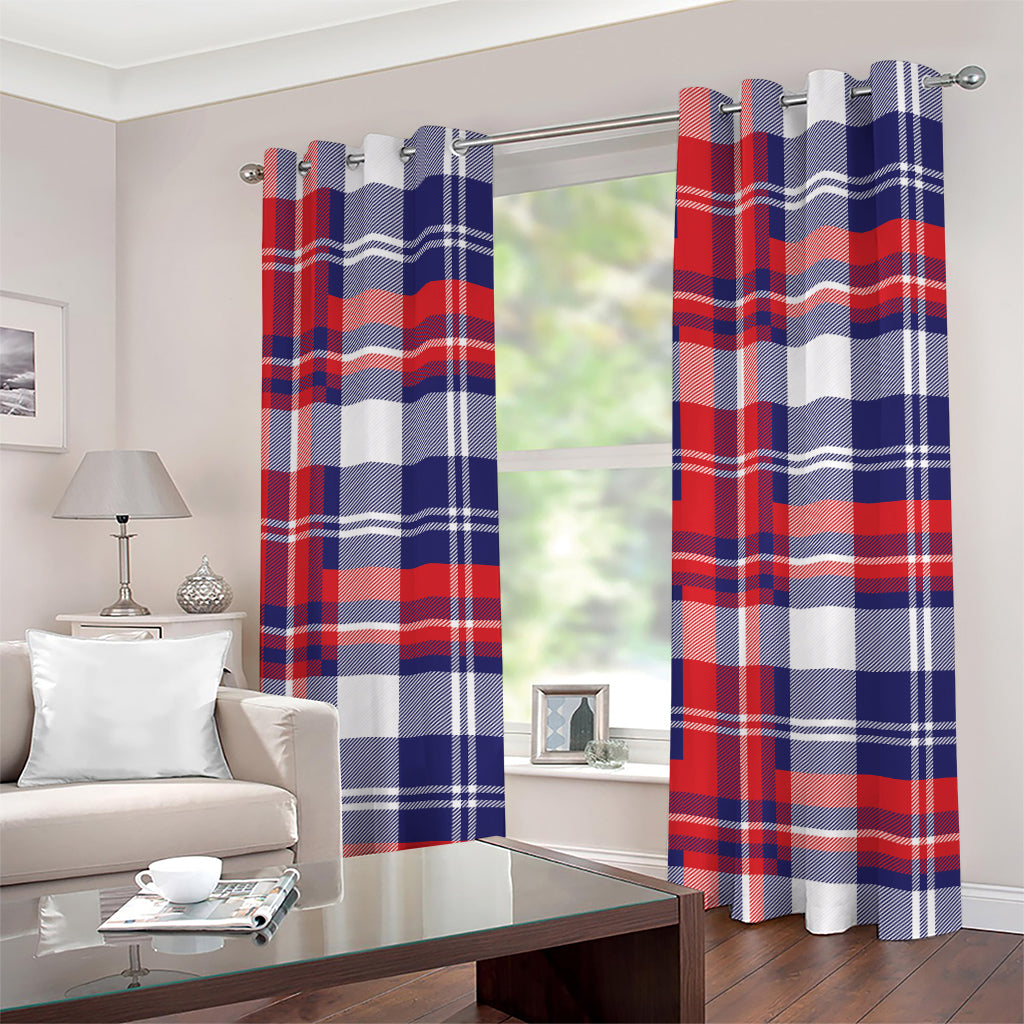 USA Plaid Pattern Print Grommet Curtains