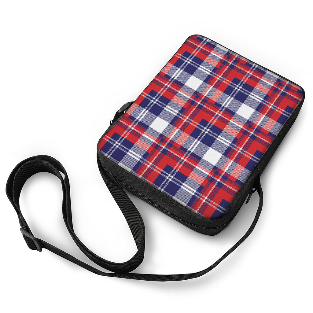 USA Plaid Pattern Print Rectangular Crossbody Bag