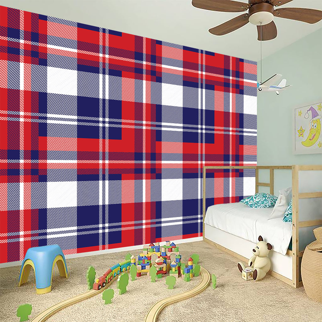USA Plaid Pattern Print Wall Sticker
