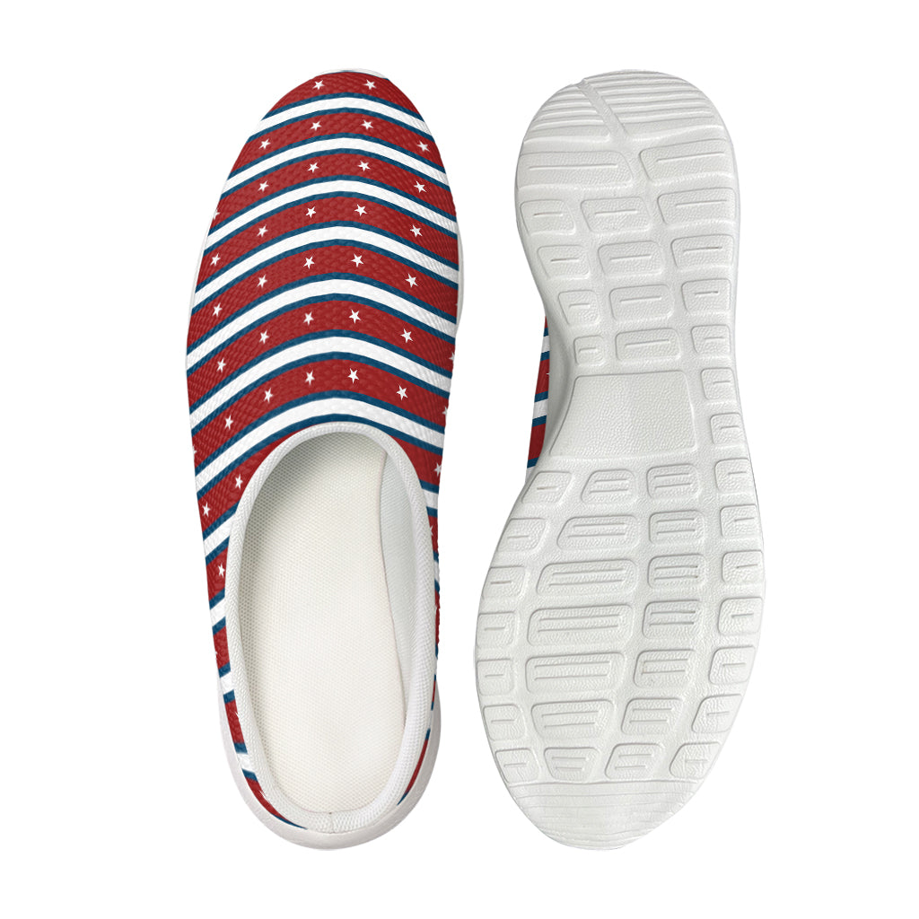 USA Striped Pattern Print Mesh Casual Shoes