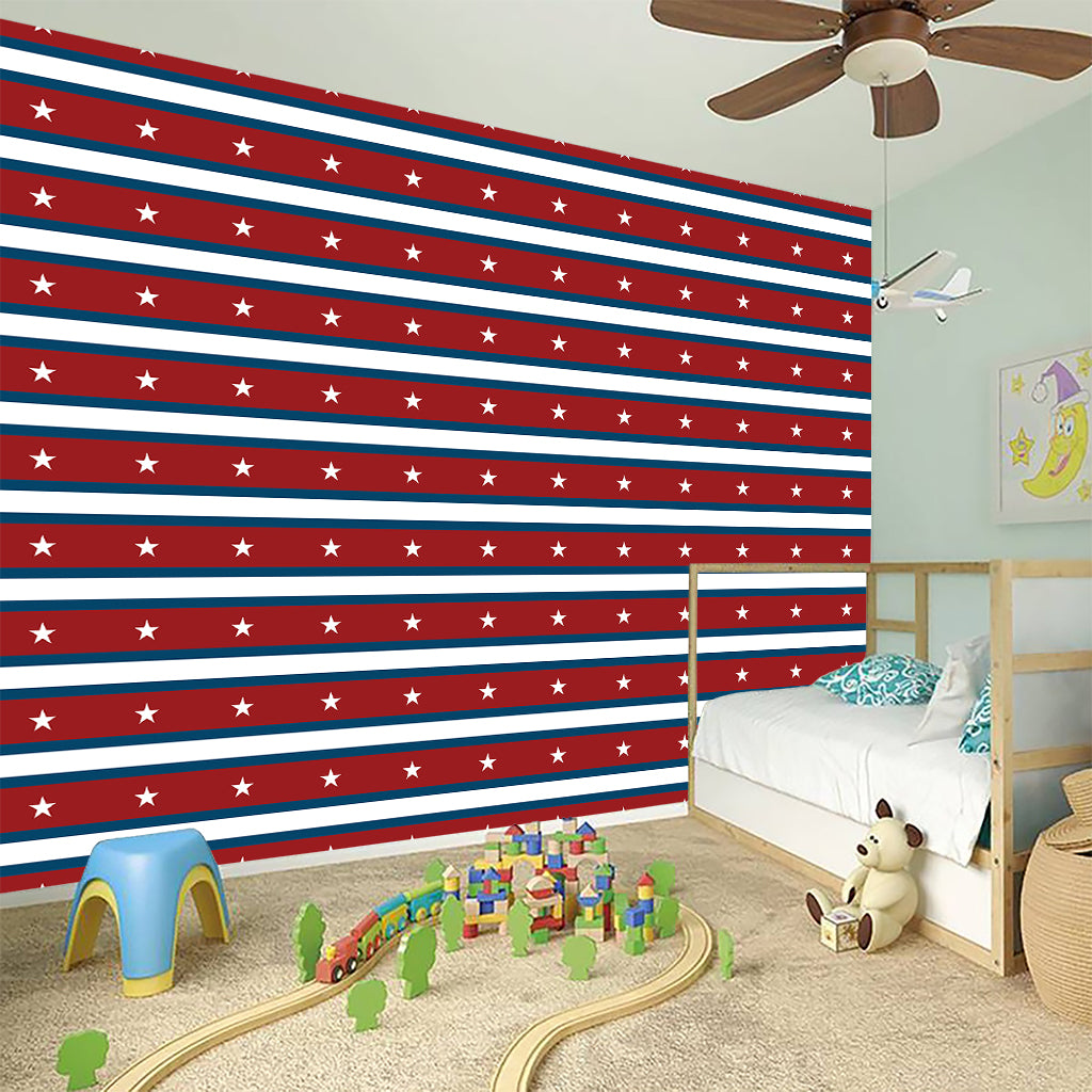 USA Striped Pattern Print Wall Sticker
