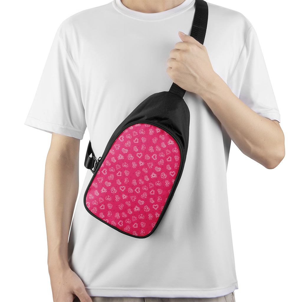 Valentine's Day Geometric Heart Print Chest Bag