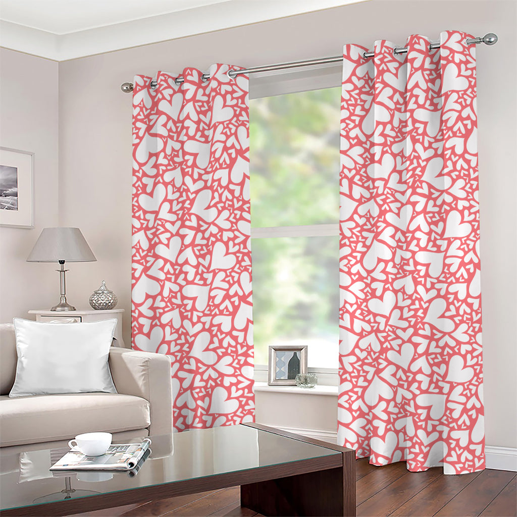 Valentine's Day Heart Pattern Print Grommet Curtains