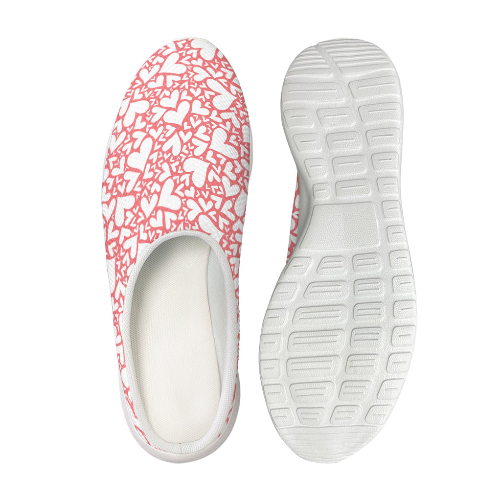 Valentine's Day Heart Pattern Print Mesh Casual Shoes