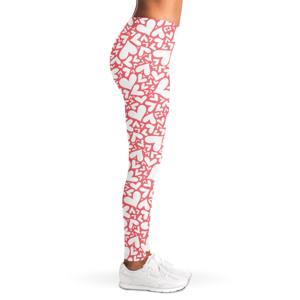 Valentine's Day Heart Pattern Print Women's Leggings