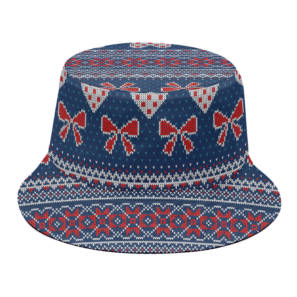 Valentine's Day Knitted Pattern Print Bucket Hat