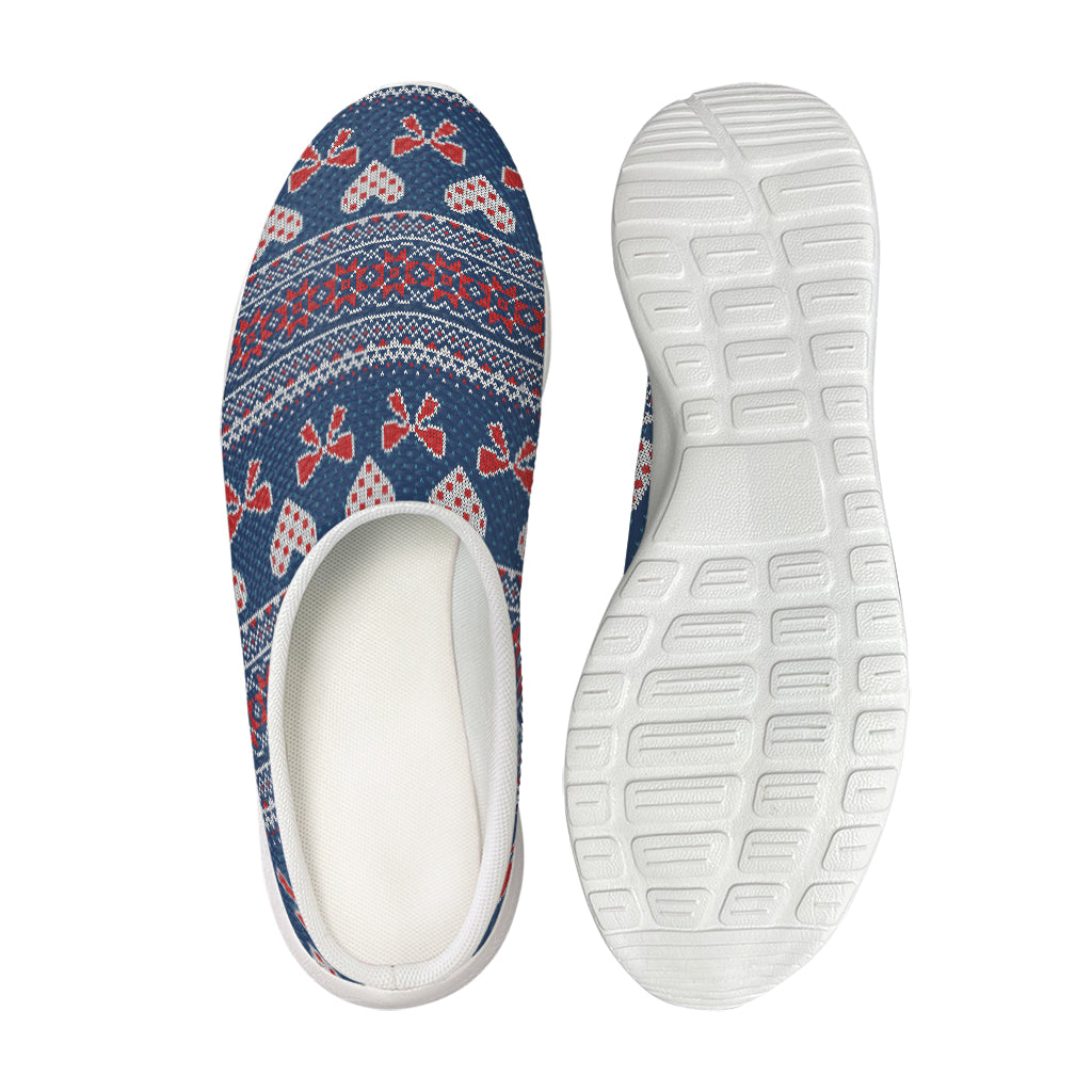 Valentine's Day Knitted Pattern Print Mesh Casual Shoes