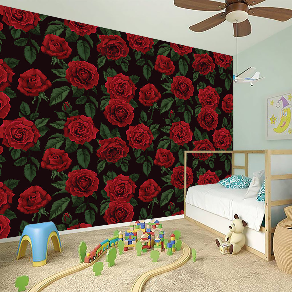 Valentine's Day Rose Pattern Print Wall Sticker