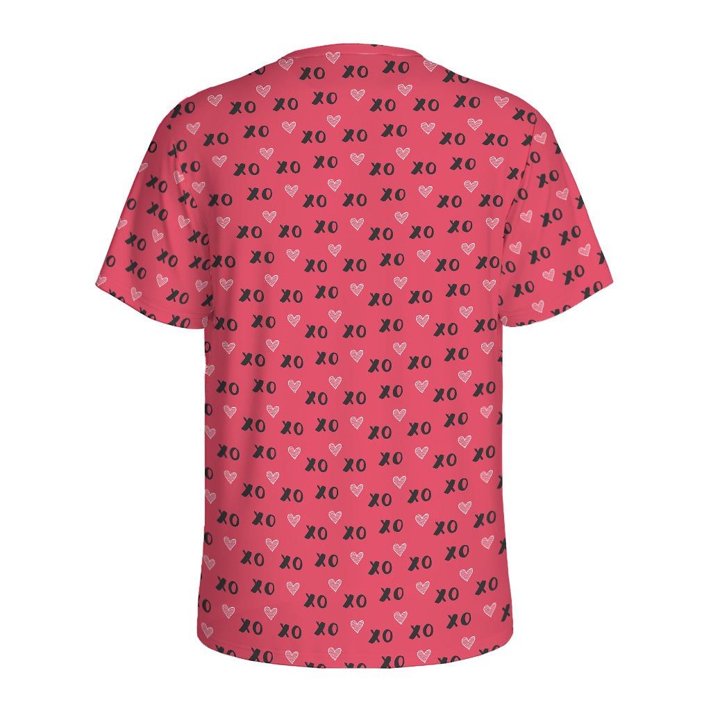 Valentine's Day XOXO Pattern Print Men's Sports T-Shirt