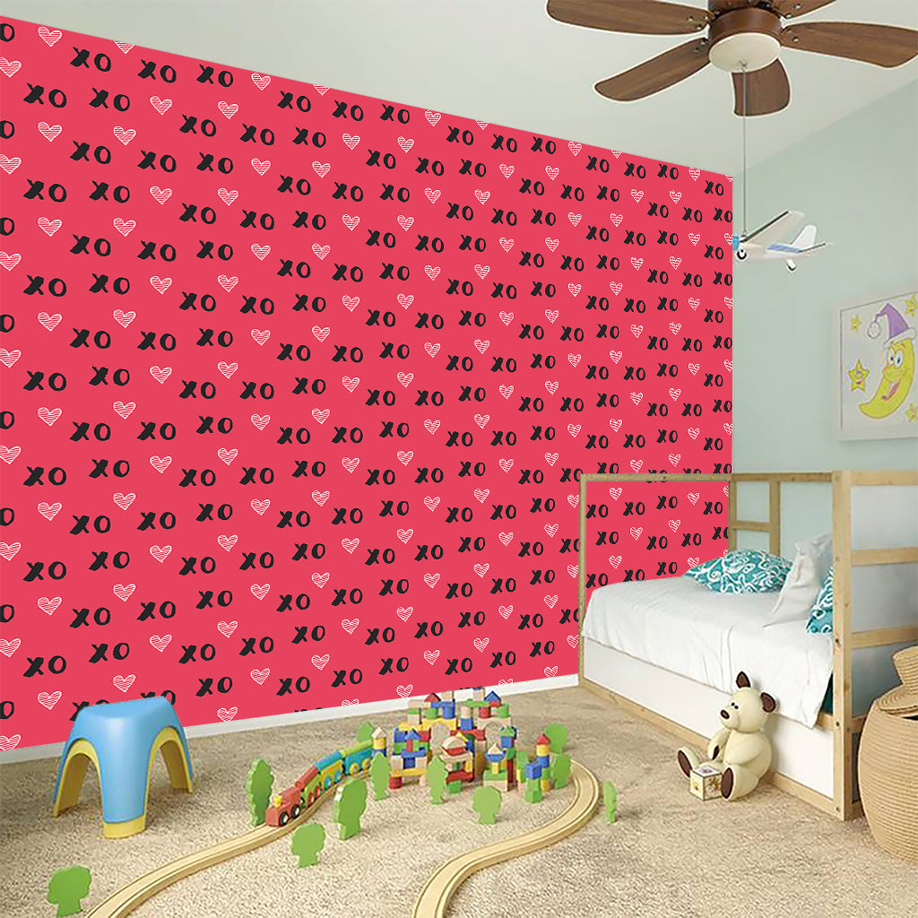 Valentine's Day XOXO Pattern Print Wall Sticker
