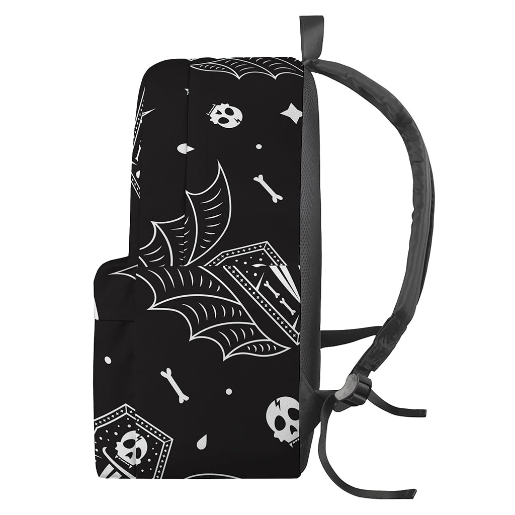 Vampire Coffin Pattern Print Backpack