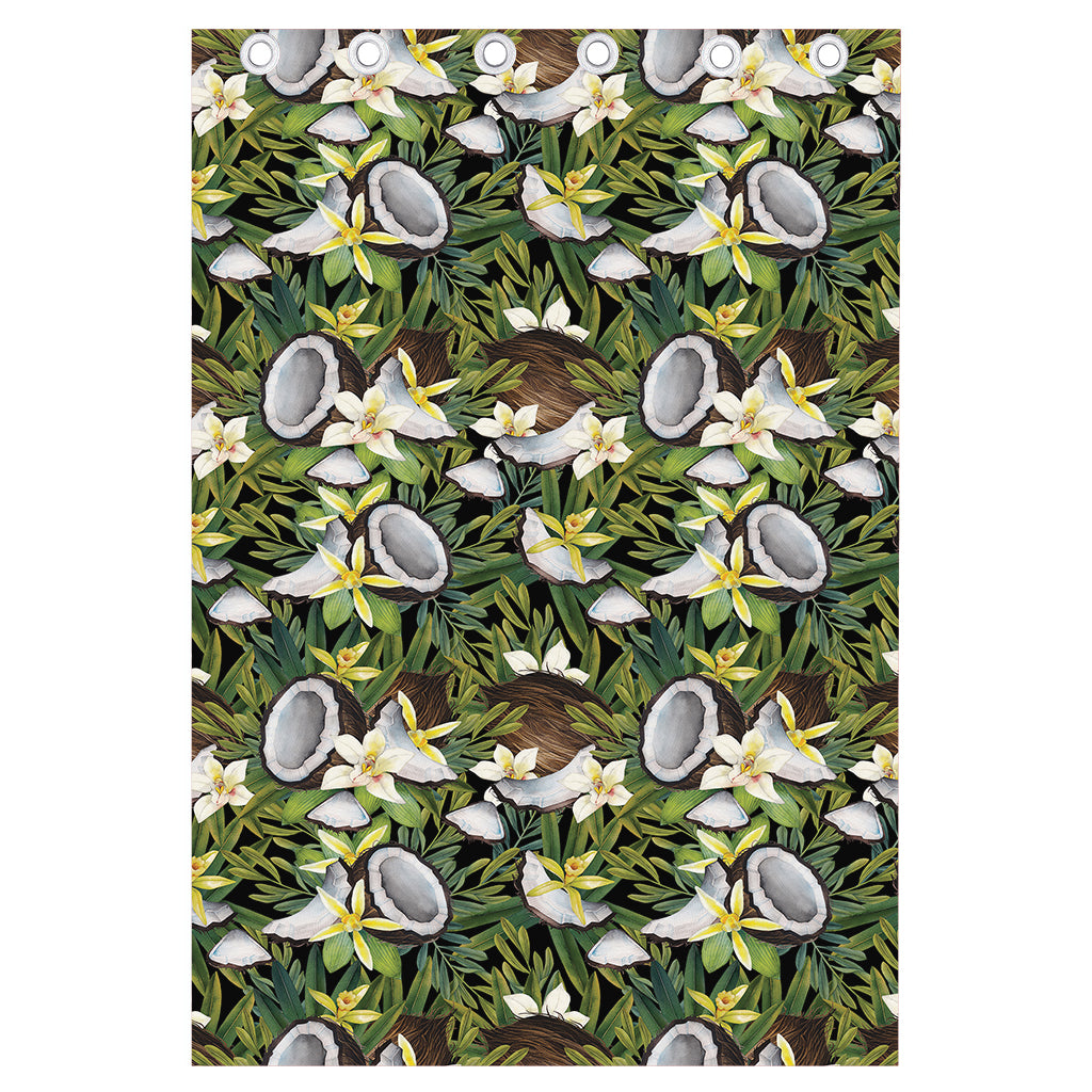 Vanilla Flower And Coconut Pattern Print Curtain