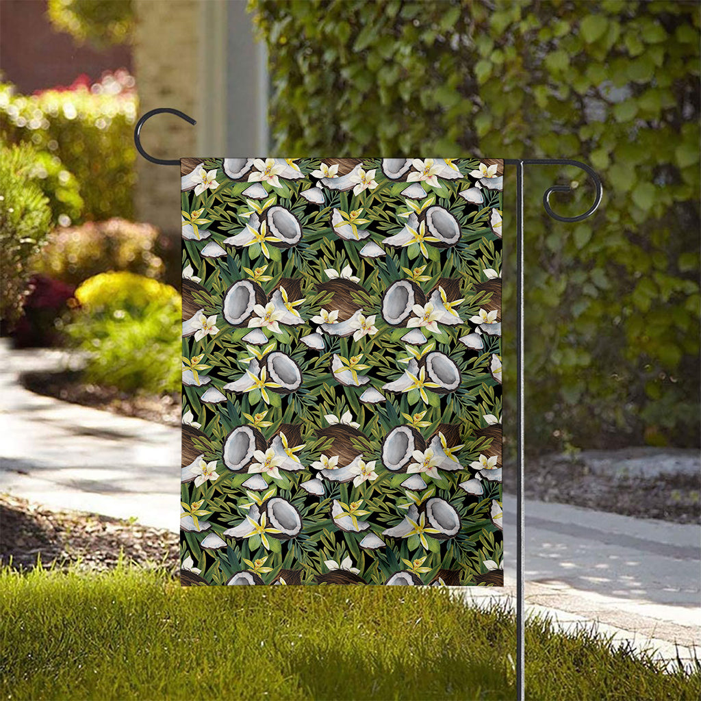 Vanilla Flower And Coconut Pattern Print House Flag