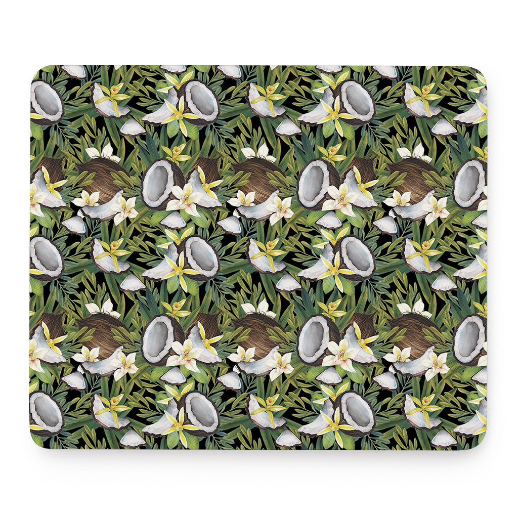 Vanilla Flower And Coconut Pattern Print Mouse Pad